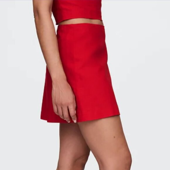 GAP Women's Linen-Blend Mini Skort - Picture 3 of 4